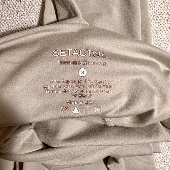 SET ACTIVE - Luxform 1.0 leggings S & Luxform 1.0 band bra bra M - Dune - NWT - Picture 3 of 4